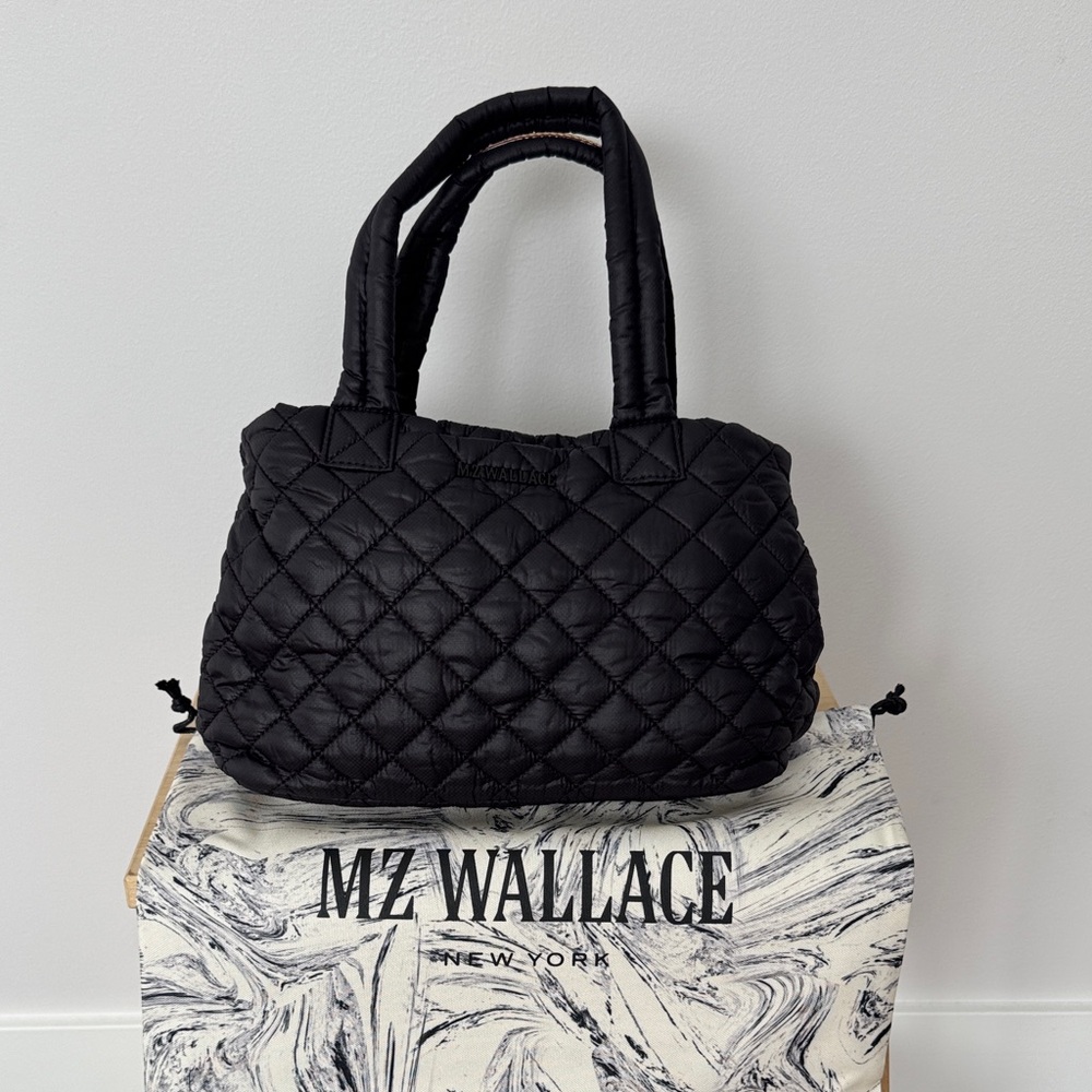 MZ WALLACE Black Small Metro City Tote .